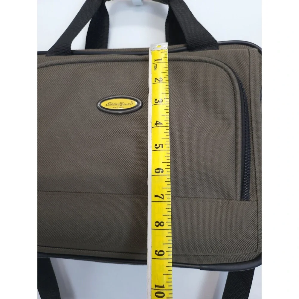 Eddie Bauer Luggage Carry On Handle &‎ Shoulder Strap Canvas Bag Olive Black